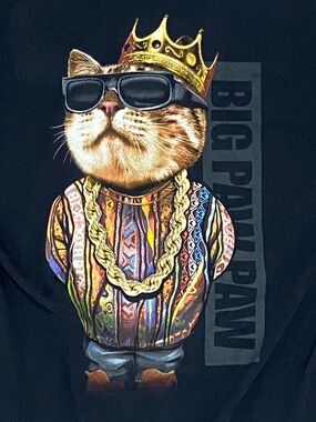 3XL Biggie Smalls Big Papa Shirt Cat King Big PawPaw Novelty Rap Hip Hop Music
